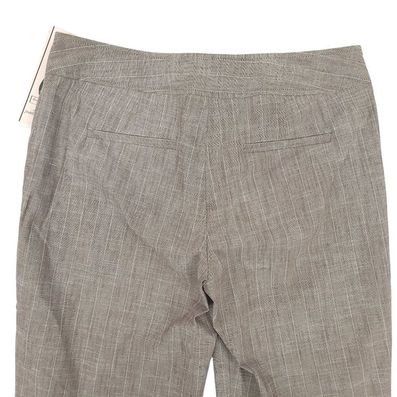Sharagano Slim Leg Crop Dress Pant Womens Size 6 Career Striped Coco White NEW - Picture 4 of 9